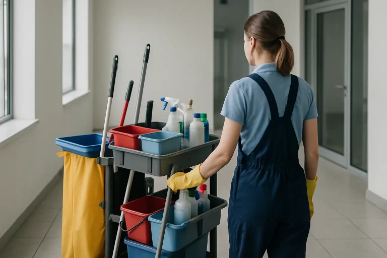 Un technicien de nettoyage à Floing utilisant un équipement moderne dans un appartement.