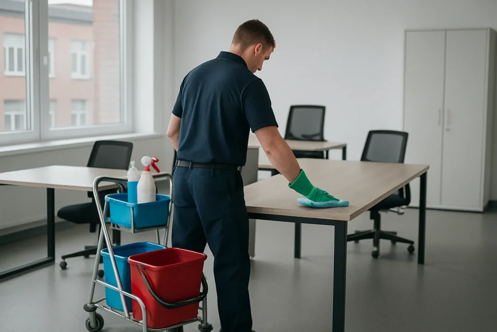Équipe de nettoyage professionnelle nettoyant un appartement insalubre à SEDAN.